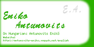 eniko antunovits business card